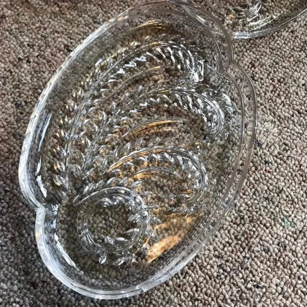 4 Pieces Set of Cut  Crystal Glass Plates